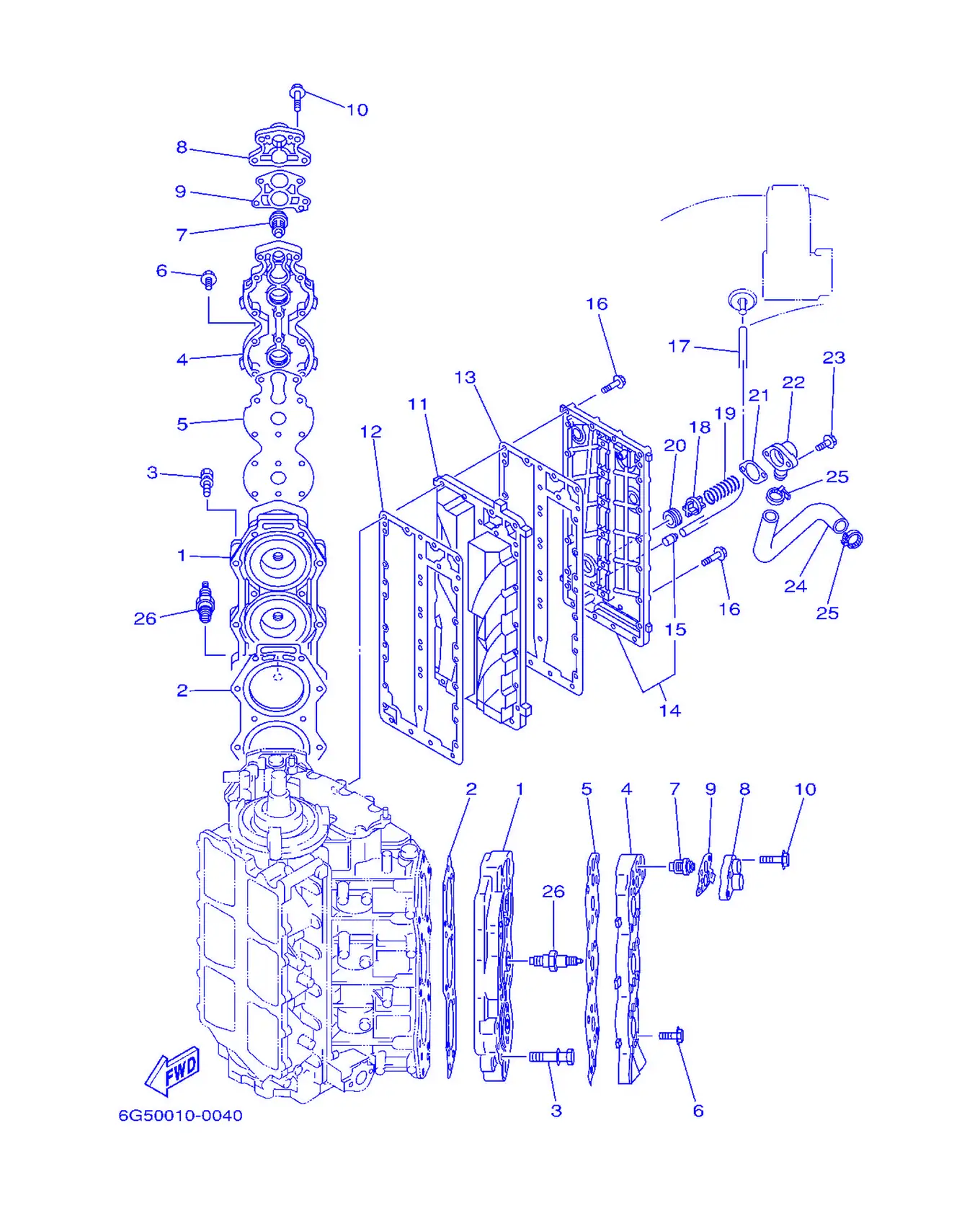 シリンダ. クランクケース 2爆炸图